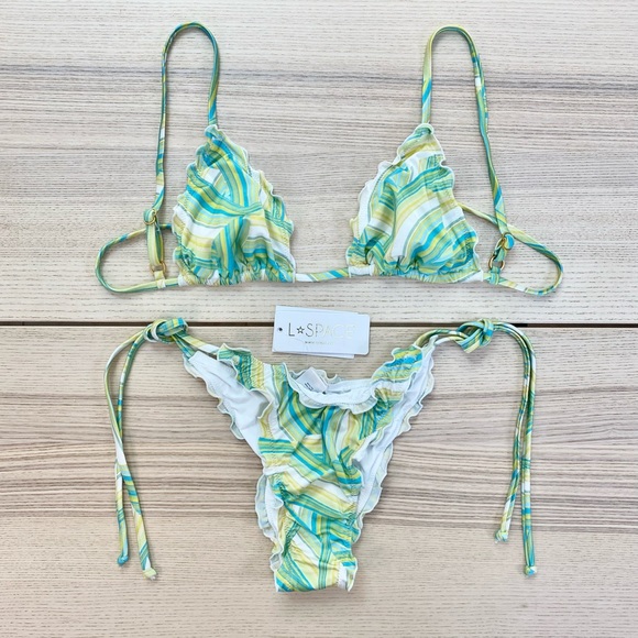 L*SPACE Over The Rainbow Bikini | Roger Bitsy Bottom + Maggie Top | Sz M - Picture 2 of 7
